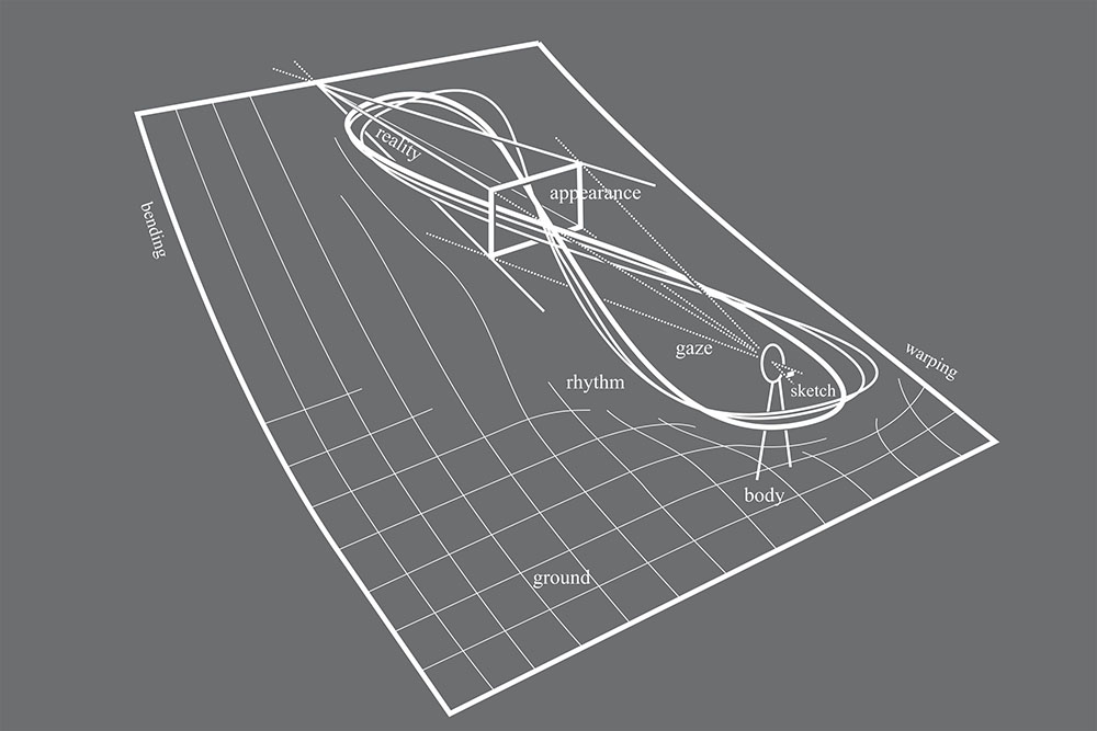 A drawn grid with an infinity symbol and other symbols.